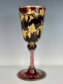 A GOOD GILT MOSER CHALICE