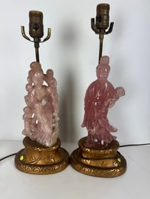LARGE PAIR OF CHINESE QUARTZ LAMPS