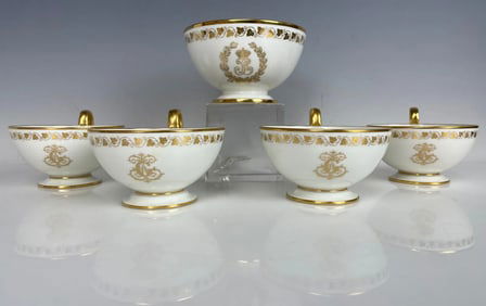 5 ASSORTED SEVRES CUPS