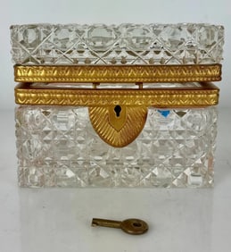 ORMOLU MOUNTED BACCARAT CRYSTAL BOX