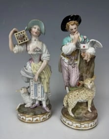 A PAIR OF MEISSEN FFIGURES