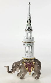 A LARGE MEISSEN ELEPHANT