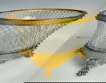 EMPIRE STYLE ORMOLU MOUNTED BACCARAT CRYSTAL CENTERPIECE