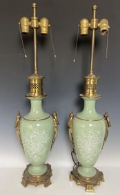 A PAIR OF PATE SUR PATE ORMOLU MOUNTED PORCELAIN VASES