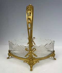 DORE BRONZR AND BACCARAT CRYSTAL BOWL