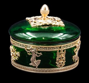 EMPIRE STYLE ORMOLU MOUNTED BACCARAT BOX