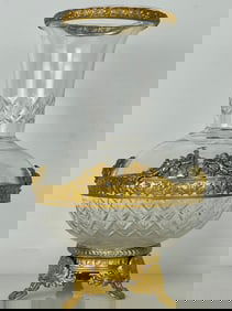 A MAGNIFICENT ORMOLU MOUNTED BACCARAT CRYSTAL VASE