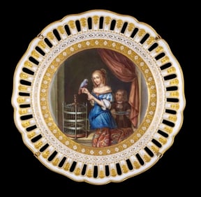 19TH C. RETICULATED MEISSEN PORCELAIN PLATE