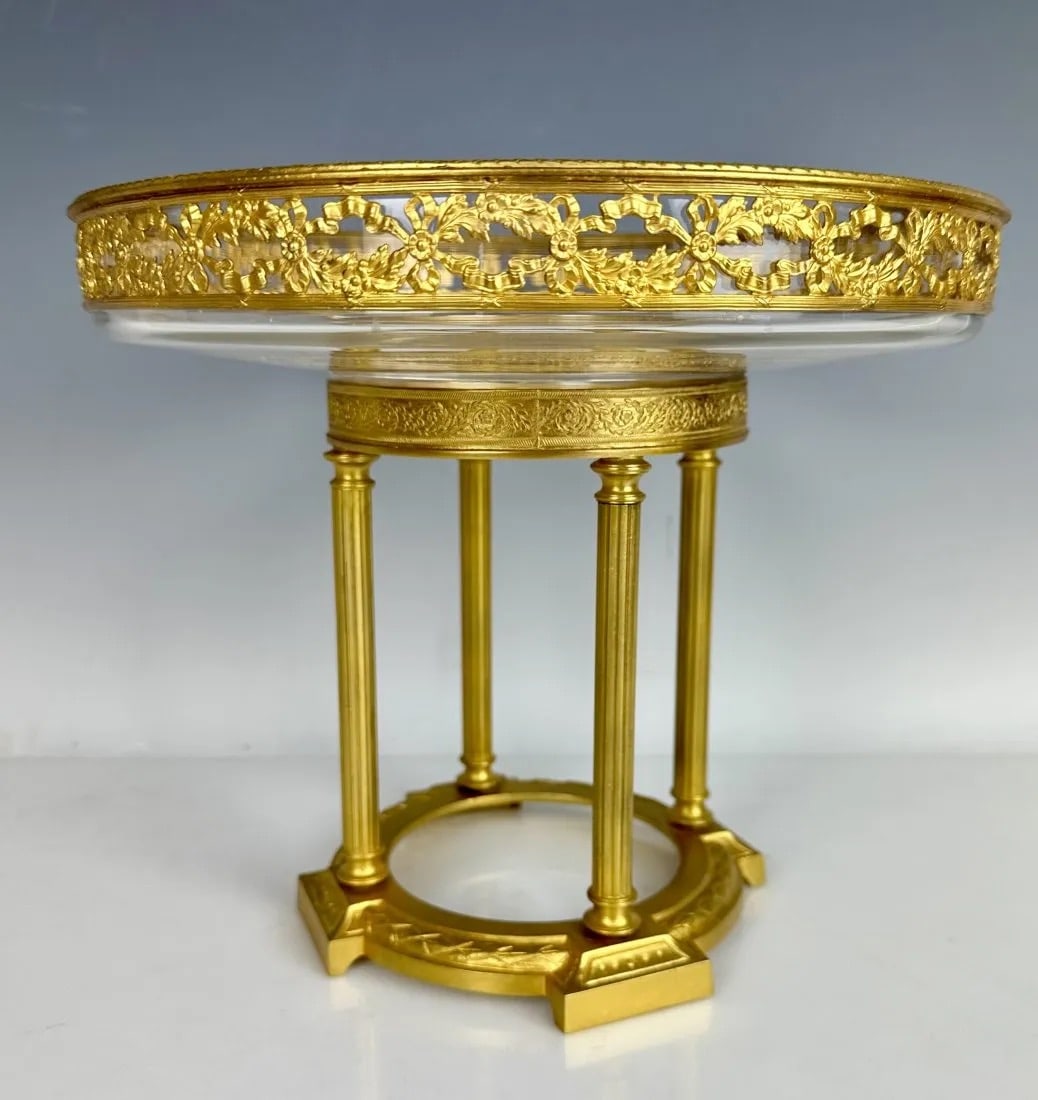 19TH C. EMPIRE STYLE ORMOLU MOUNTED BACCARAT CENTERPIECE (1 of 3)