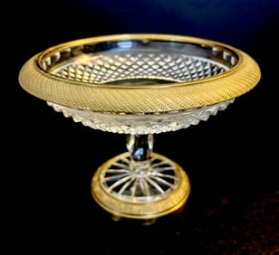 ORMOLU MOUNTED BACCARAT FOOTED BOWL