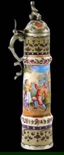 VIENNESE ENAMEL SILVER MINIATURE PITCHER: Measure 3.7 inches tall. In good condition. Estimate $800-1000