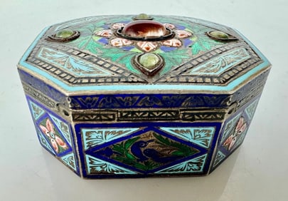 19TH C. AUSTRIAN SILVER ENAMEL PILL BOX