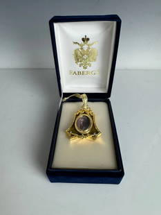 IMPERIAL FABERGE ENAMEL PICTURE FRAME: In original presentation box. Like new. Estimate $600-800