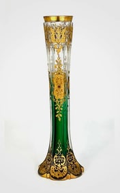A LARGE GILT AND ENAMELLED MOSER VASE
