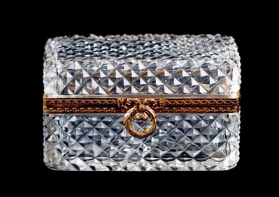 ORMOLU MOUNTED BACCARAT CRYSTAL BOX