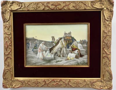19TH C. BERLIN KPM POR ELAIN PLAQUE: Measures 11 inches x 8 inches unframed. Artist signed . In good antique condition. Estimate $4.000-5.000