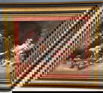 BERLIN KPM PORCELAIN PLAQUE: Measures 9 inches x 6 inches out of the frame. Estimate $1.200-1.500