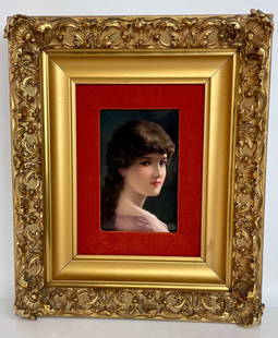 BERLIN KPM PORCELAIN PLAQUE: Circa 1900. Porcelain measures 9 inches x 6 inches out of frame. In very good condition. Estimate $2000-2500