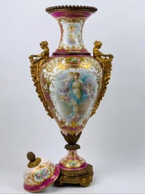 ART NOUVEAU ORMOLU MOUNTED SEVRES VASE COLLOT