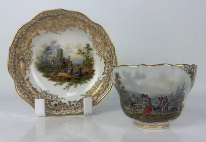 19TH C. MEISSEN CUP AND SAUCER