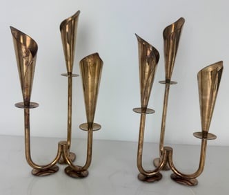 A PAIR OF CONTINENTAL SILVER CANDELABRA