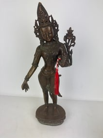 ANTIQUE EAST ASIAN BRONZE GODESS