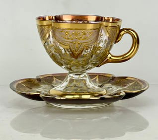MOSER GILT MOSER CUP AND SAUCER