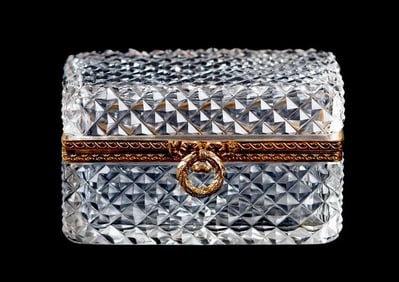ORMOLU MOUNTED BACCARAT CRYSTAL BOX