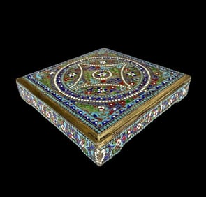 RUSSIAN STYLE SILVER AND ENAMEL BOX
