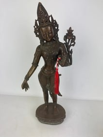 ANTIQUE EAST ASIAN BRONZE GODESS