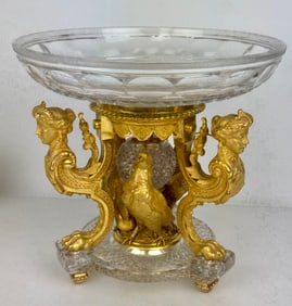 A GOOD ORMOLU MOUNTED BACCARAT CRYSTAL CENTERPIECE