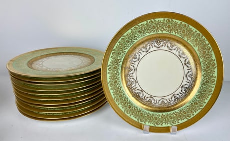 SET OF 12 BAVARIAN PORCELAIN DINNER PLATES