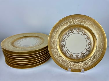 SET OF 10 BAVARIAN PORCELAIN DINNER PLATES