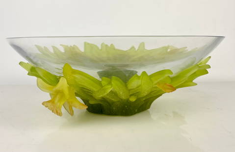 A LARGE DAUM PATE DE VERRE BOWL: Signed Daum France. Measures 12&rdquo; d. In excellent condition. Estimate $3000-4000
