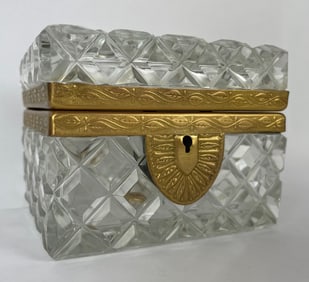 ORMOLU MOUNTED BACCARAT CRYSTAL BOX