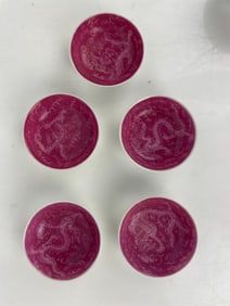 SET OF 5 CHINESE PORCELAIN SOY SAUCE DISH