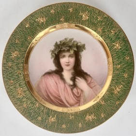 ROYAL VIENNA PORTRAIT PLATE SIGNED WAGNER
