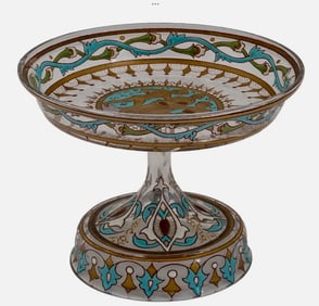 FRENCH ENAMEL ART GLASS BOWL BY J P IMBERTON