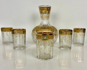 MOSER GILT AND ENAMELLED LIQUOR SET