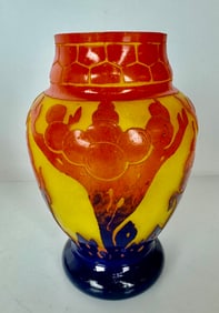 LE VERRE FRANCAIS SCHNEIDER ART GLASS VASE