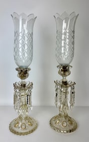A PAIR OF BACCARAT HURRICANE LAMPS