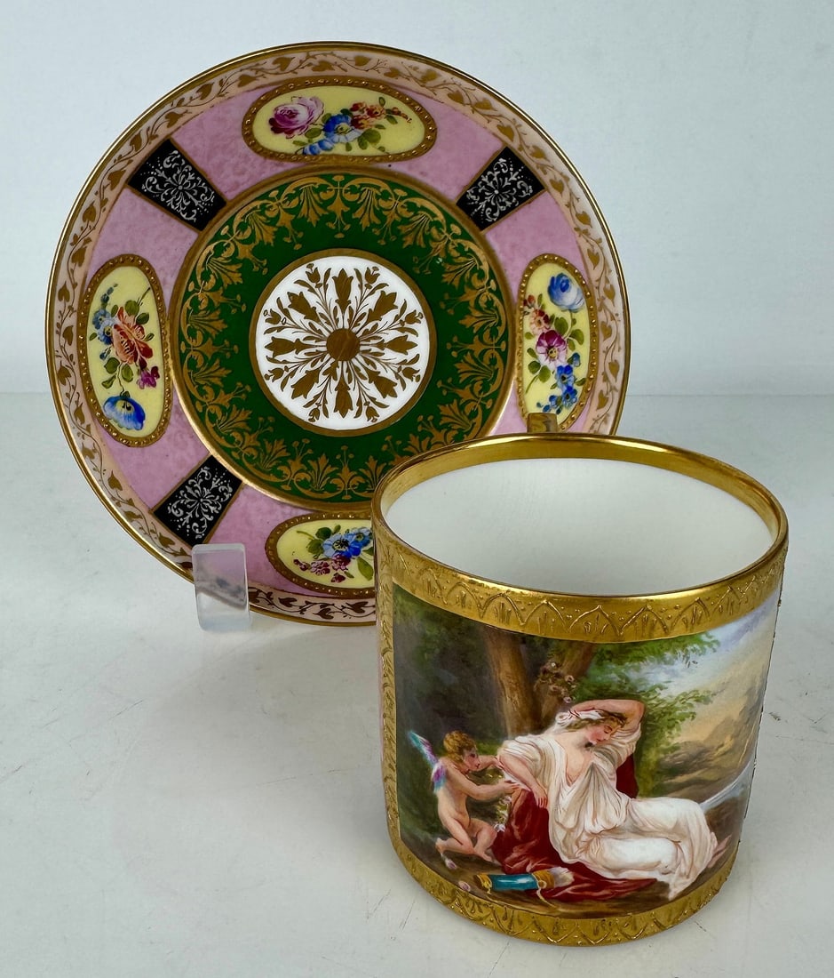 19TH C. ROYAL VIENNA CUP AND SAUCER (1 of 4)
