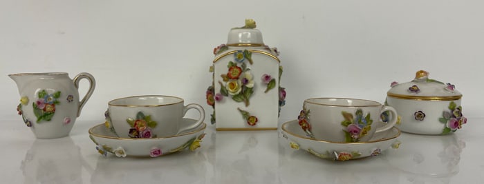MINIATURE MEISSEN PARTIAL TEA SET