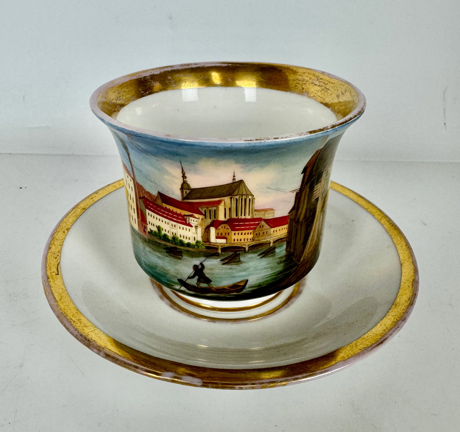 BERLIN PORCELAIN CUP AND SAUCER: Circa 1880. Good condition. Estimate $600-800