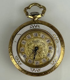 SWISS GOLD AND ANAMEL POCKET WATCH