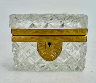 ORMOLU MOUNTED BACCARAT CRYSTAL BOX