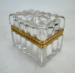 ORMOLU MOUNTED BACCARAT CRYSTAL BOX
