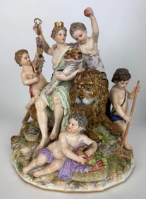 A LARGE 19TH C.MEISSEN GROUP