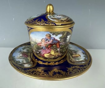 18TH C. SEVRES CUP AND SAUCER