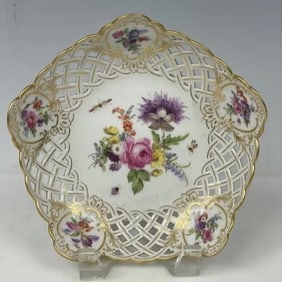19TH C. RETICULATED MEISSEN DISH